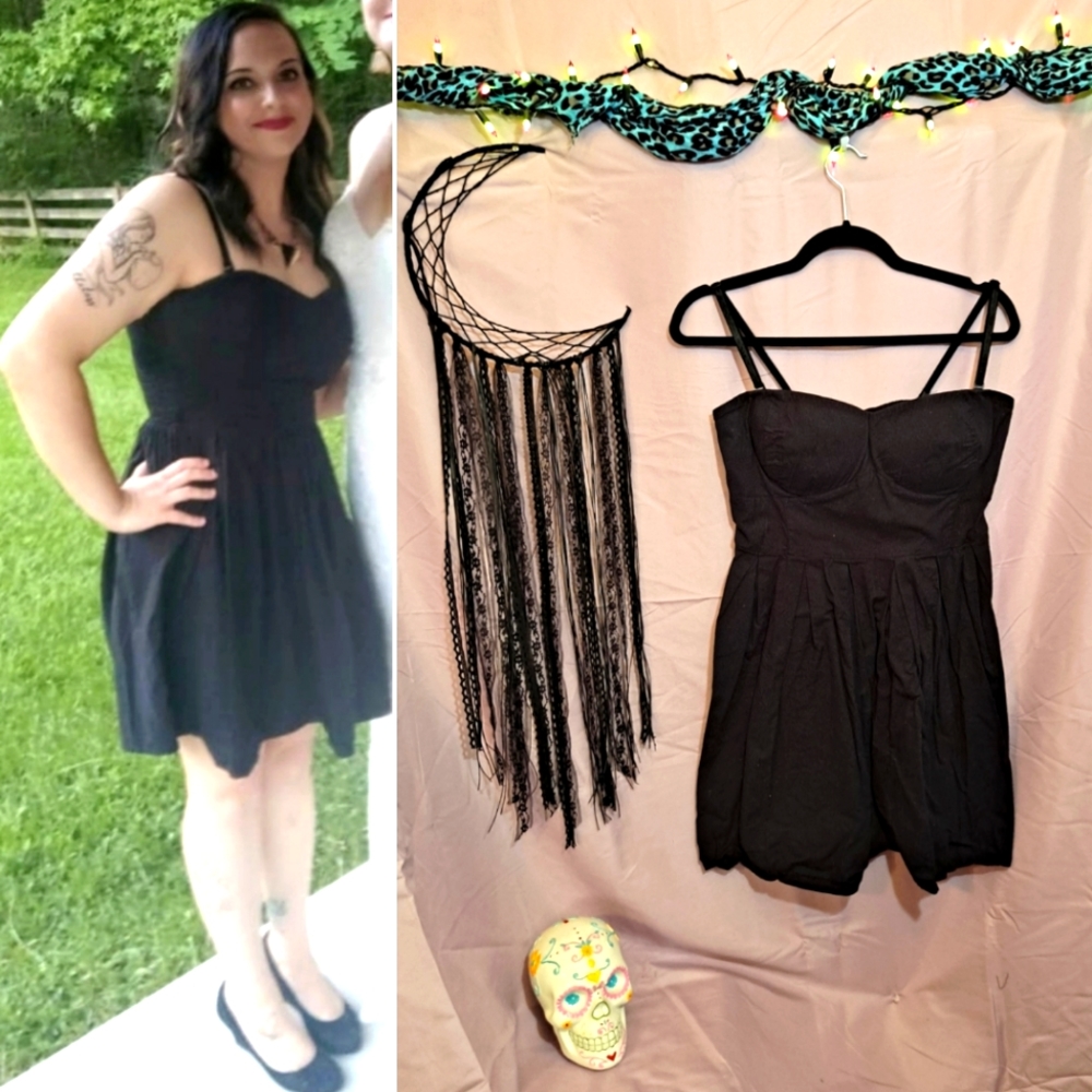 Pin Up Rockabilly Padded Bustier Dress 👗 Removable Straps